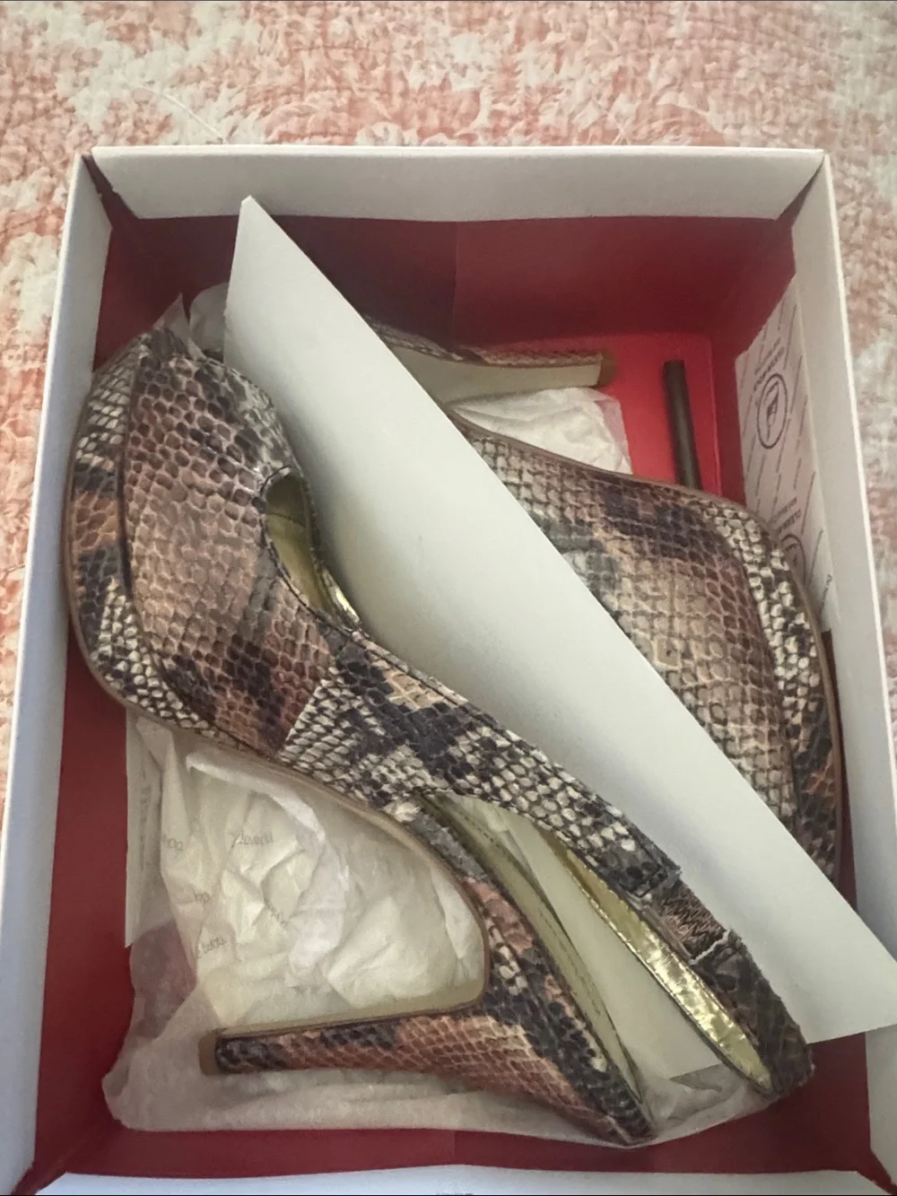 Style & Co. Snake-Print Pointed Toe Stiletto Pumps in Brown Tones